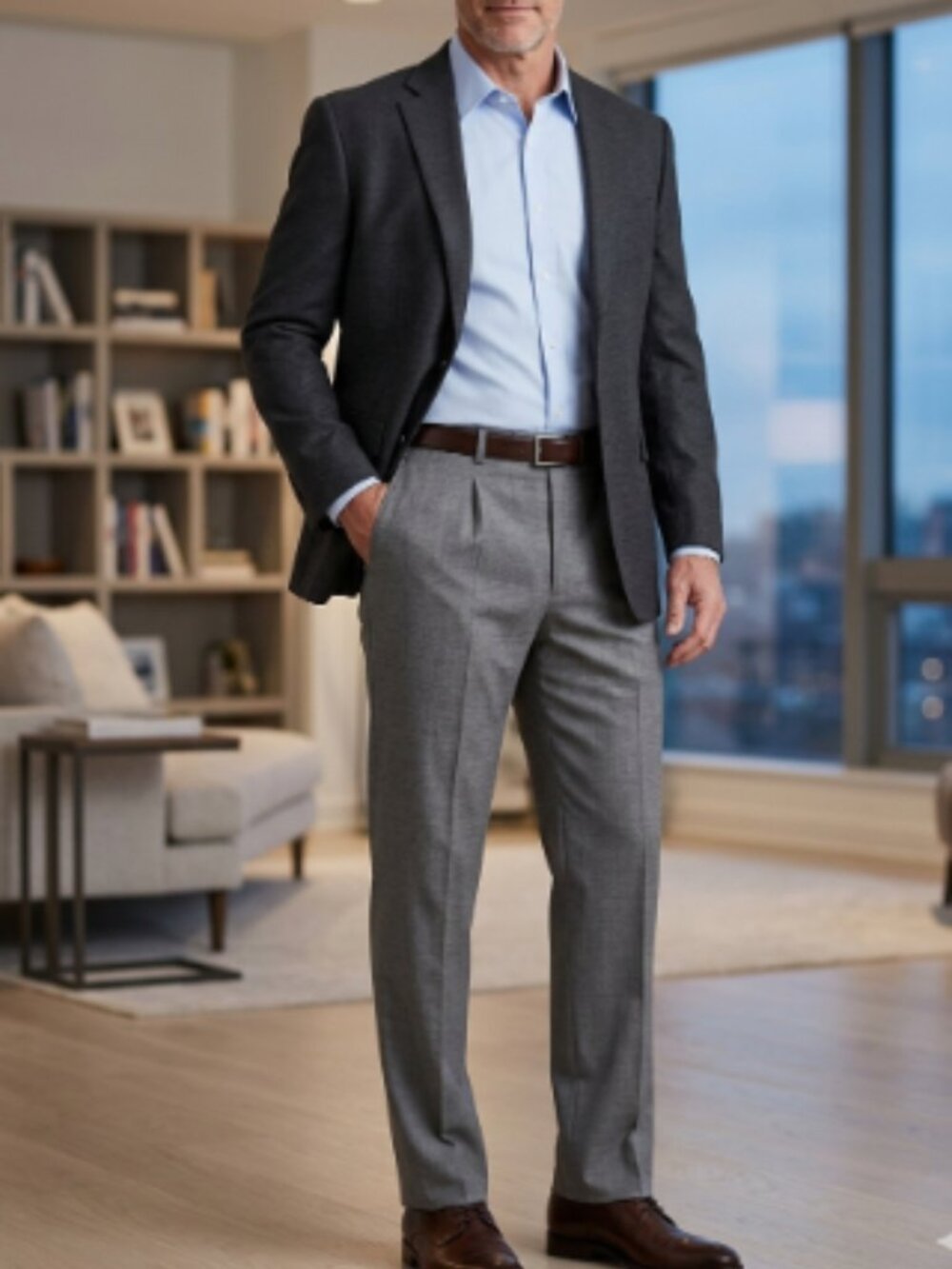 NWT Rampage Men's Dress Pants, Grey - Size 36 Long